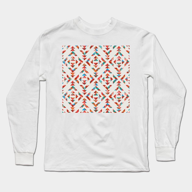 Tribal Geometry No.002 / Vibrant Colors Long Sleeve T-Shirt by matise